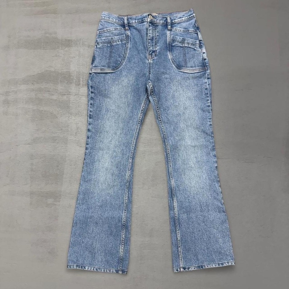 We The Free Benja Relaxed Wide Leg Flare Free People Jeans Denim Size 31